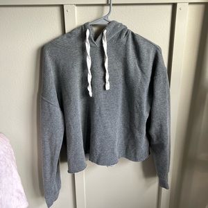 Medium Gray Cropped Hoodie